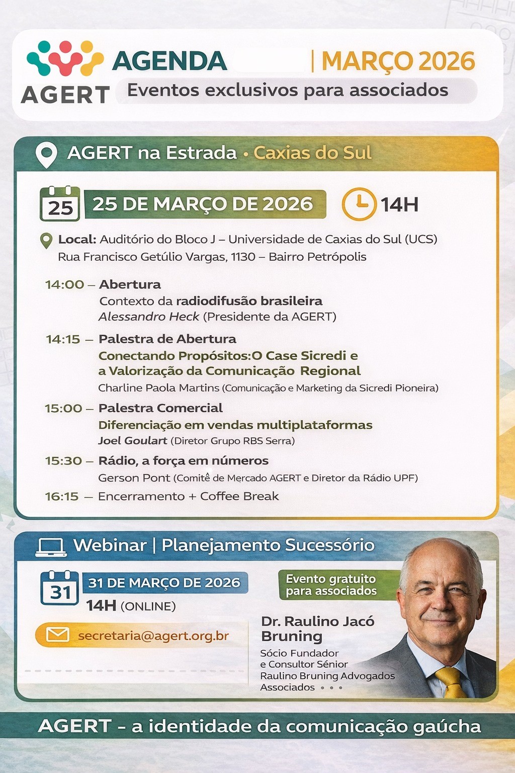 Agenda Março 2026 - Agert